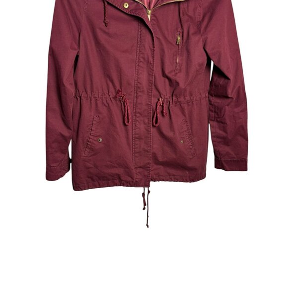 Vtg Y2K Ambiance Womens Maroon Anorak Jacket Hooded Full Zip Snap Long Sleeve L - Picture 3 of 8
